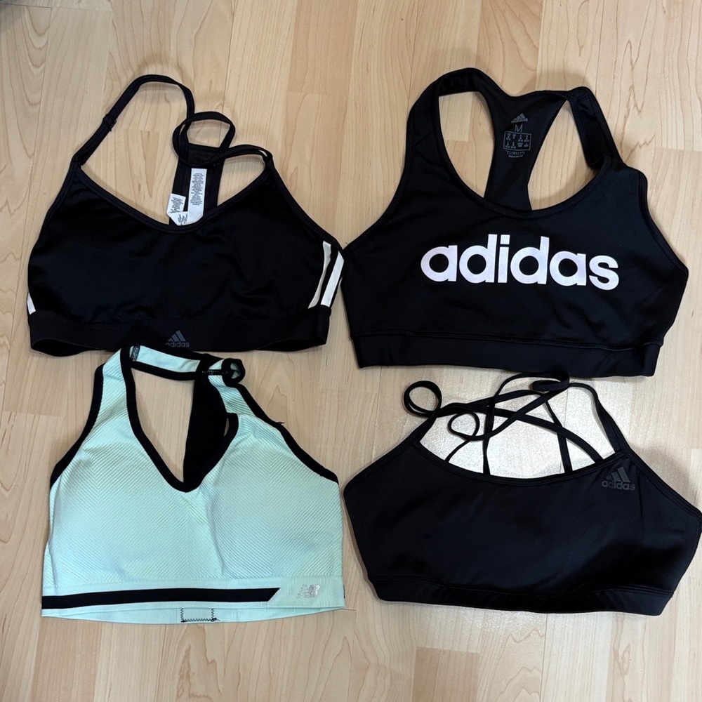 Adidas Black and Mint Sports Bra Collection